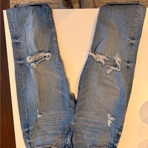 Women's Distressed Light Blue Boyfriend Jeans